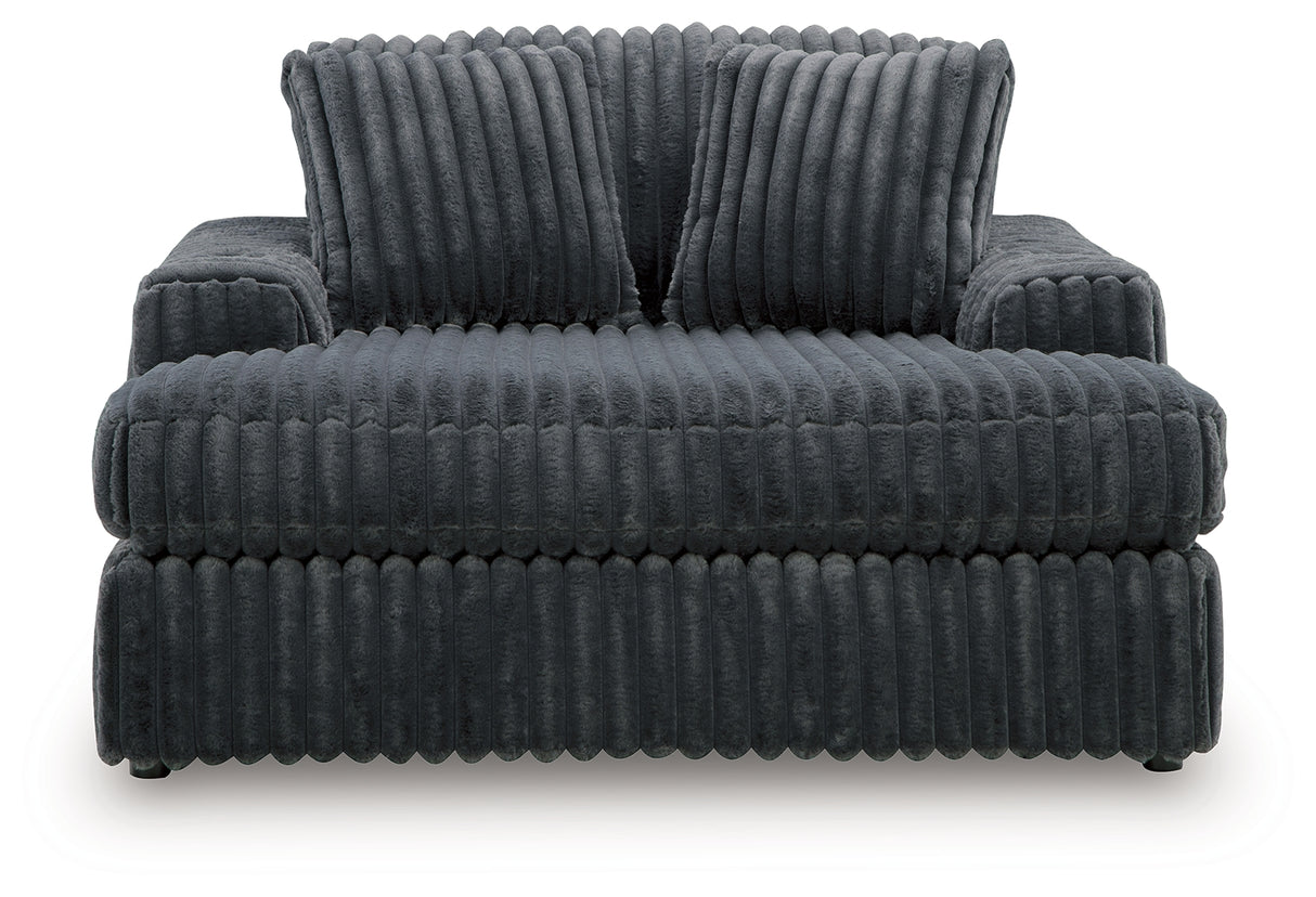 Midnight-Madness Gunmetal Oversized Chaise from Ashley Furniture - Luna Furniture