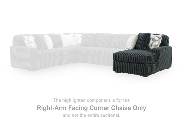 Midnight-Madness Gunmetal Right-Arm Facing Corner Chaise