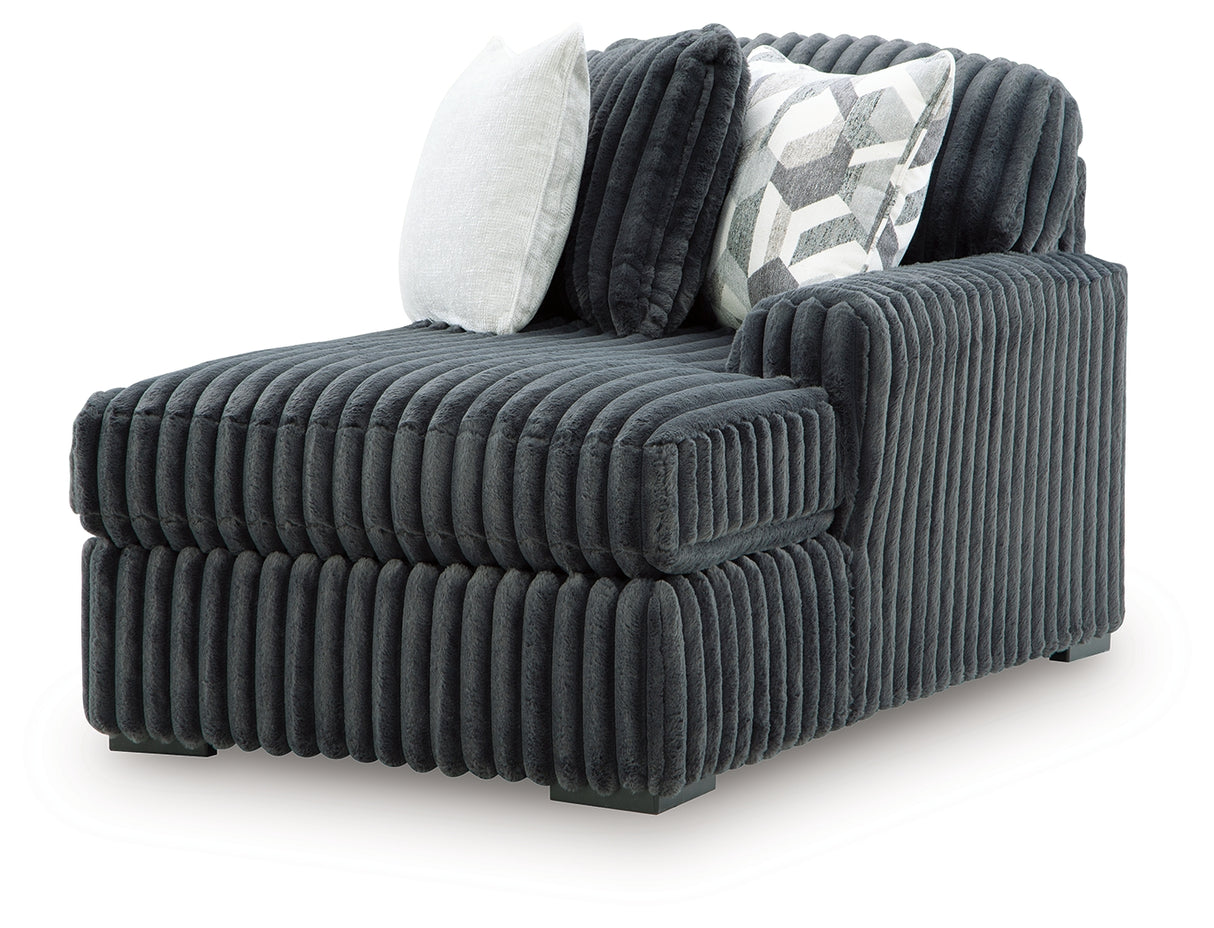 Midnight-Madness Gunmetal Right-Arm Facing Corner Chaise from Ashley Furniture - Luna Furniture