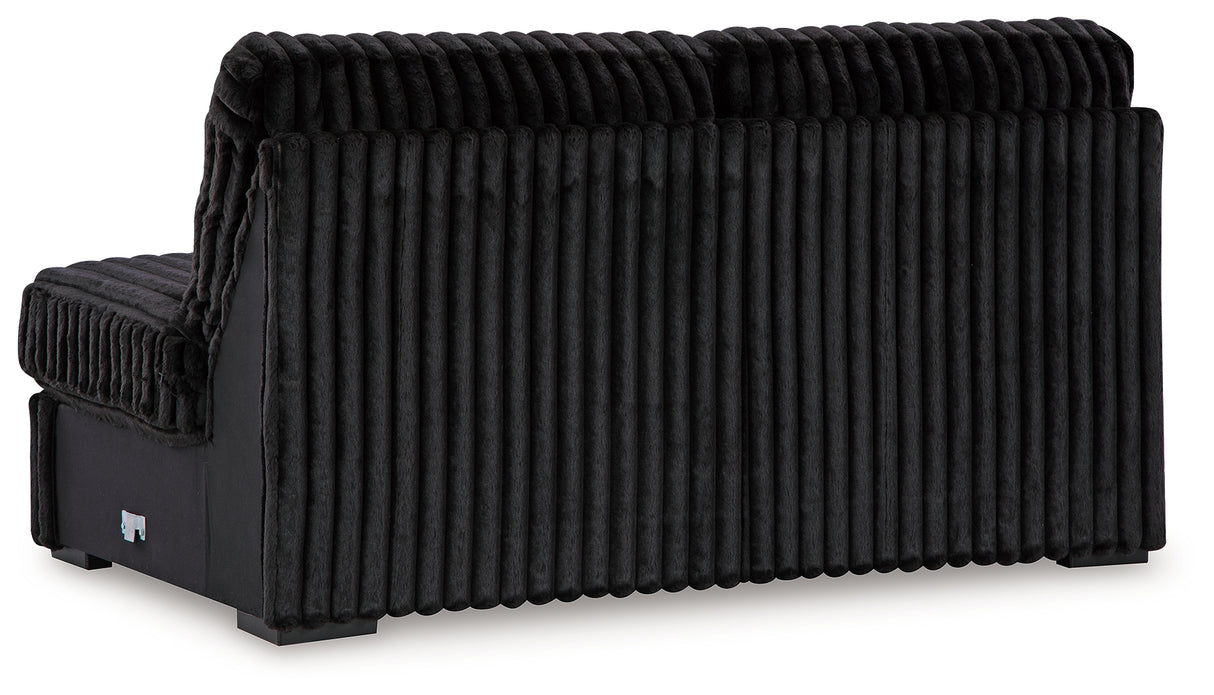 Midnight-Madness Onyx Armless Loveseat from Ashley - Luna Furniture