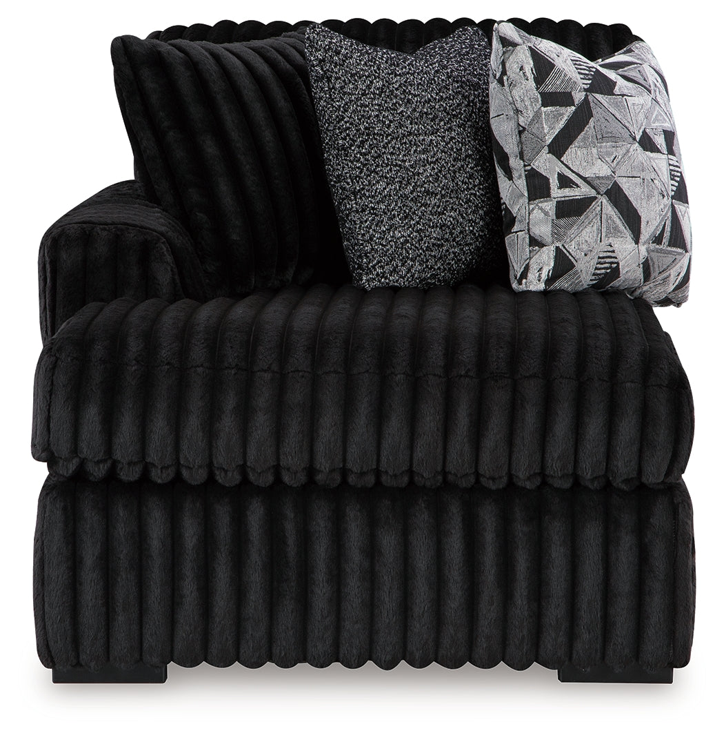 Midnight-Madness Onyx Left-Arm Facing Corner Chaise from Ashley - Luna Furniture