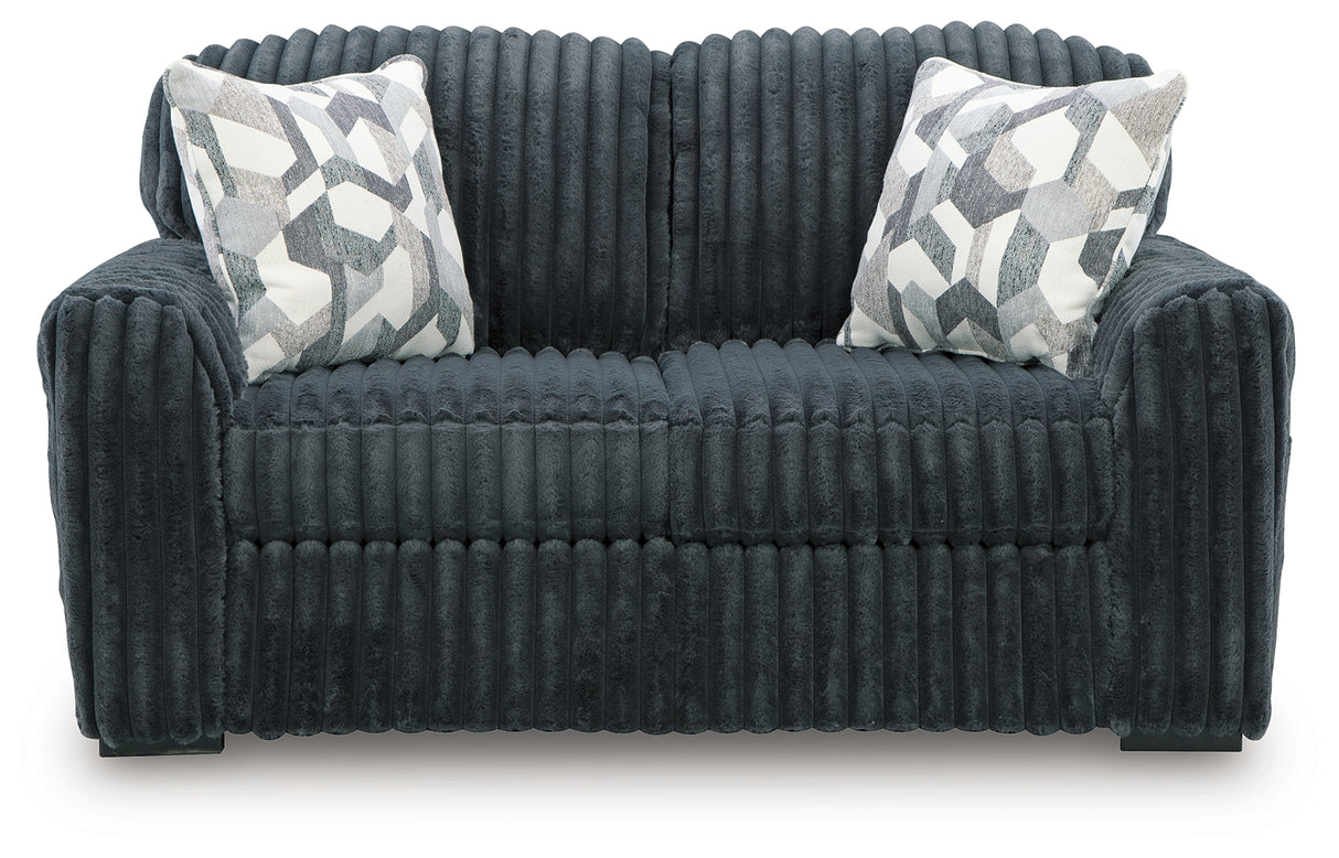Midnight-Madness Gunmetal Sofa and Loveseat from Ashley Furniture - Luna Furniture