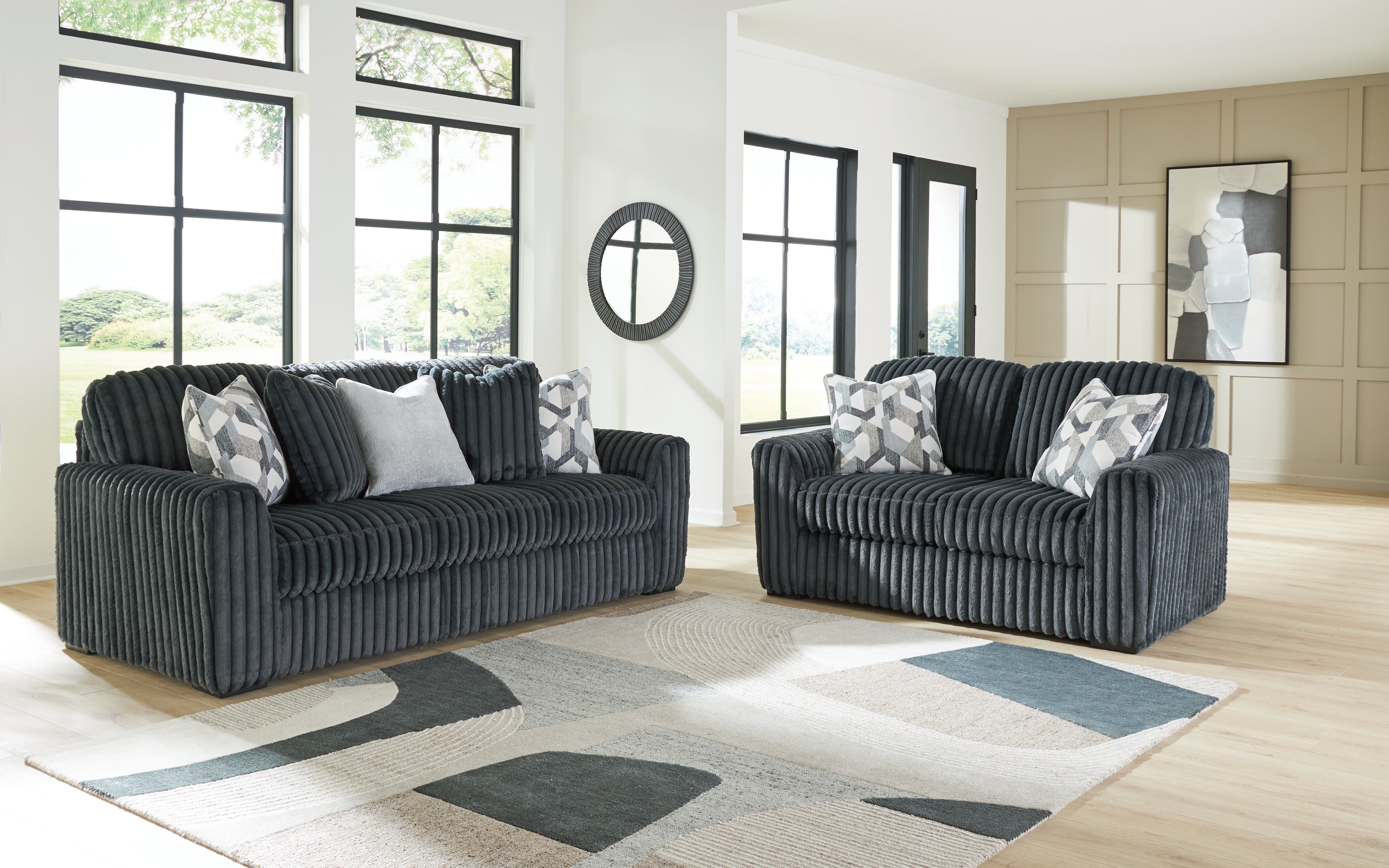 Ashley Midnight-Madness Gunmetal Living Room Set – Luna Furniture