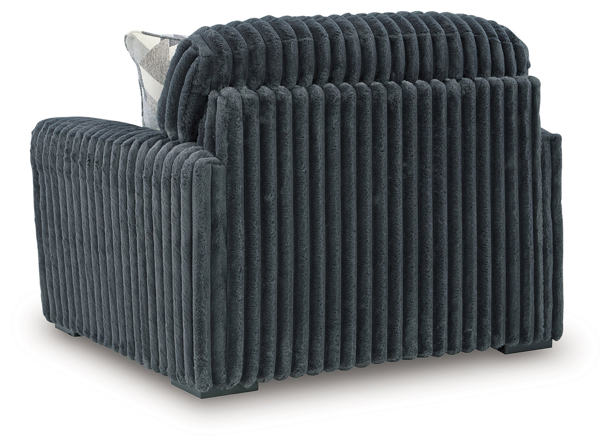 Midnight-Madness Gunmetal Sofa and Oversized Chair from Ashley Furniture - Luna Furniture