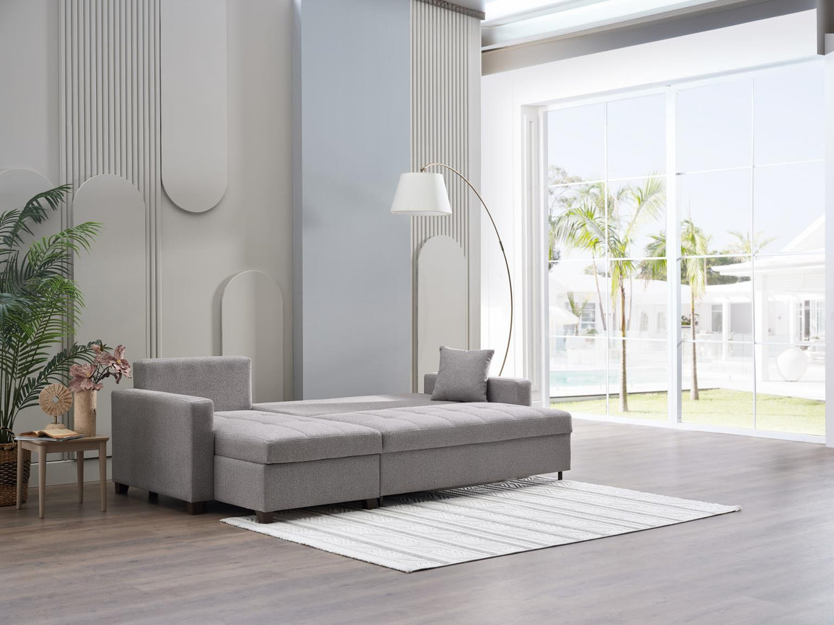 Mocca Dupont Gray Storage Sleeper Sofa Chaise from Bellona - Luna Furniture