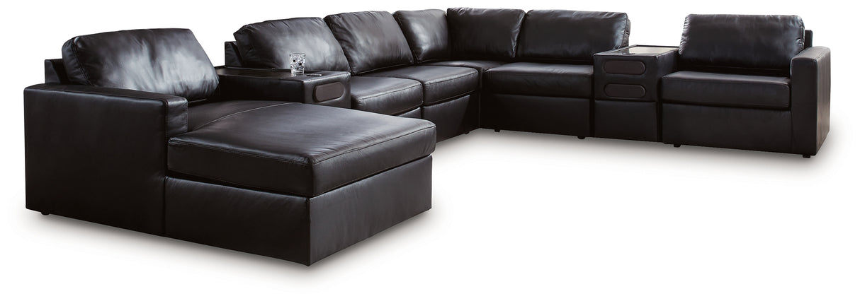 ModMax II Black 8-Piece Sectional with LAF Chaise and Audio Consoles from Ashley - Luna Furniture