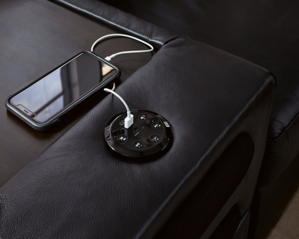 ModMax II Black 8-Piece Sectional with RAF Chaise and Audio Consoles from Ashley - Luna Furniture