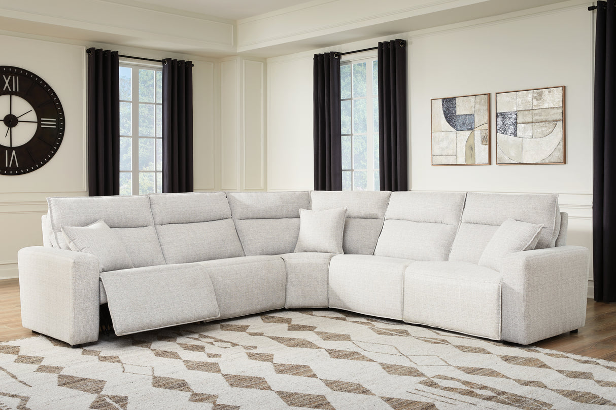 ModMax II Stone 5-Piece Power Reclining Sectional from Ashley - Luna Furniture