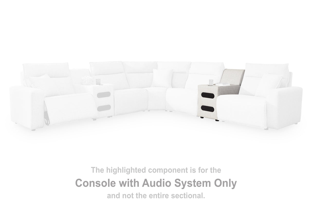 ModMax II Stone Console with Audio System from Ashley - Luna Furniture