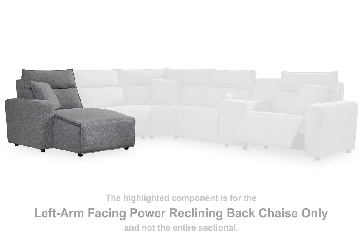 Modmax II Salt and Pepper Left-Arm Facing Press Back Power Chaise from Ashley - Luna Furniture