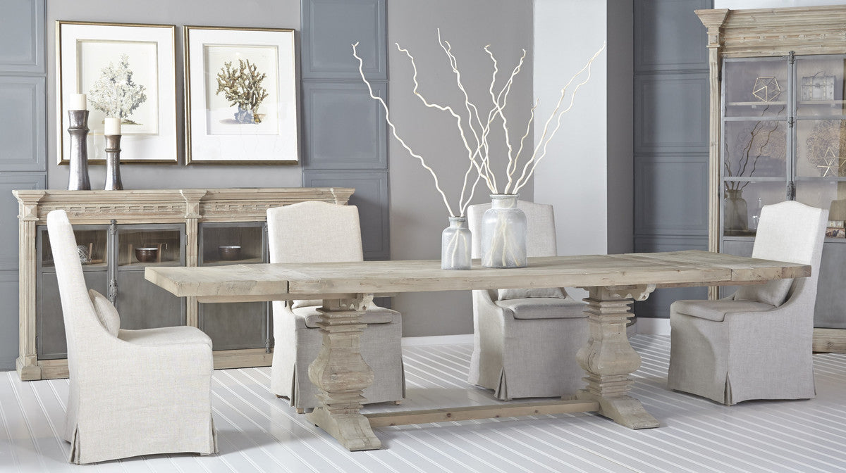 Monastery Extension Dining Table in Smoke Gray Pine from Essentials For Living - Luna Furniture