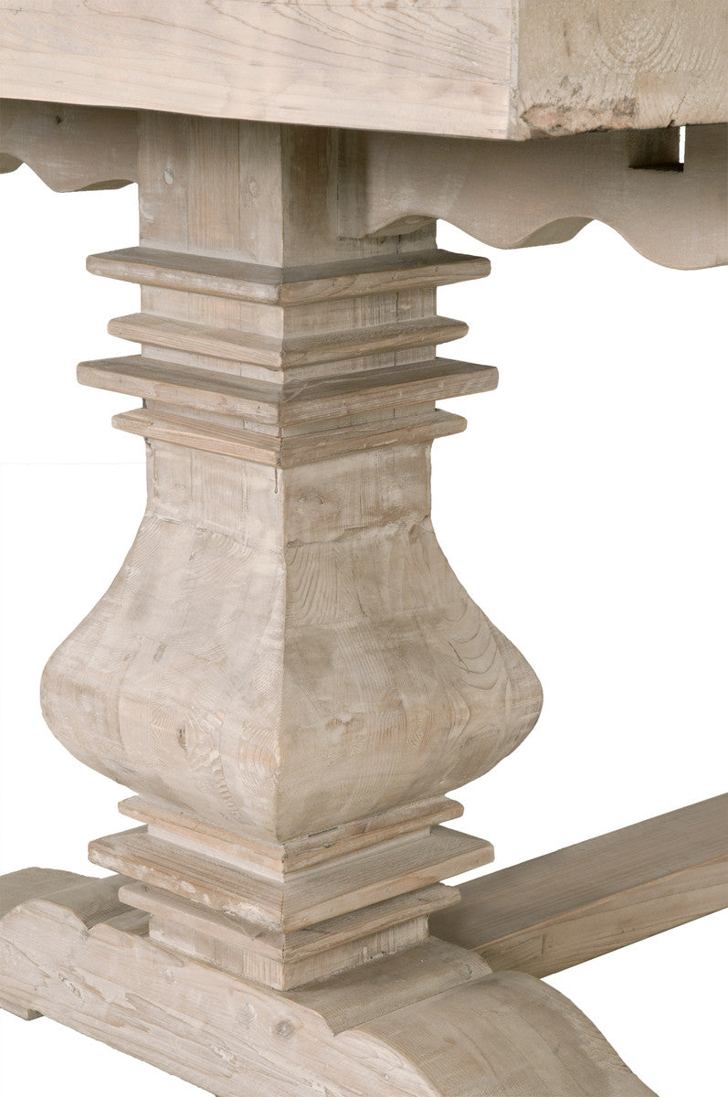 Monastery Extension Dining Table in Smoke Gray Pine from Essentials For Living - Luna Furniture