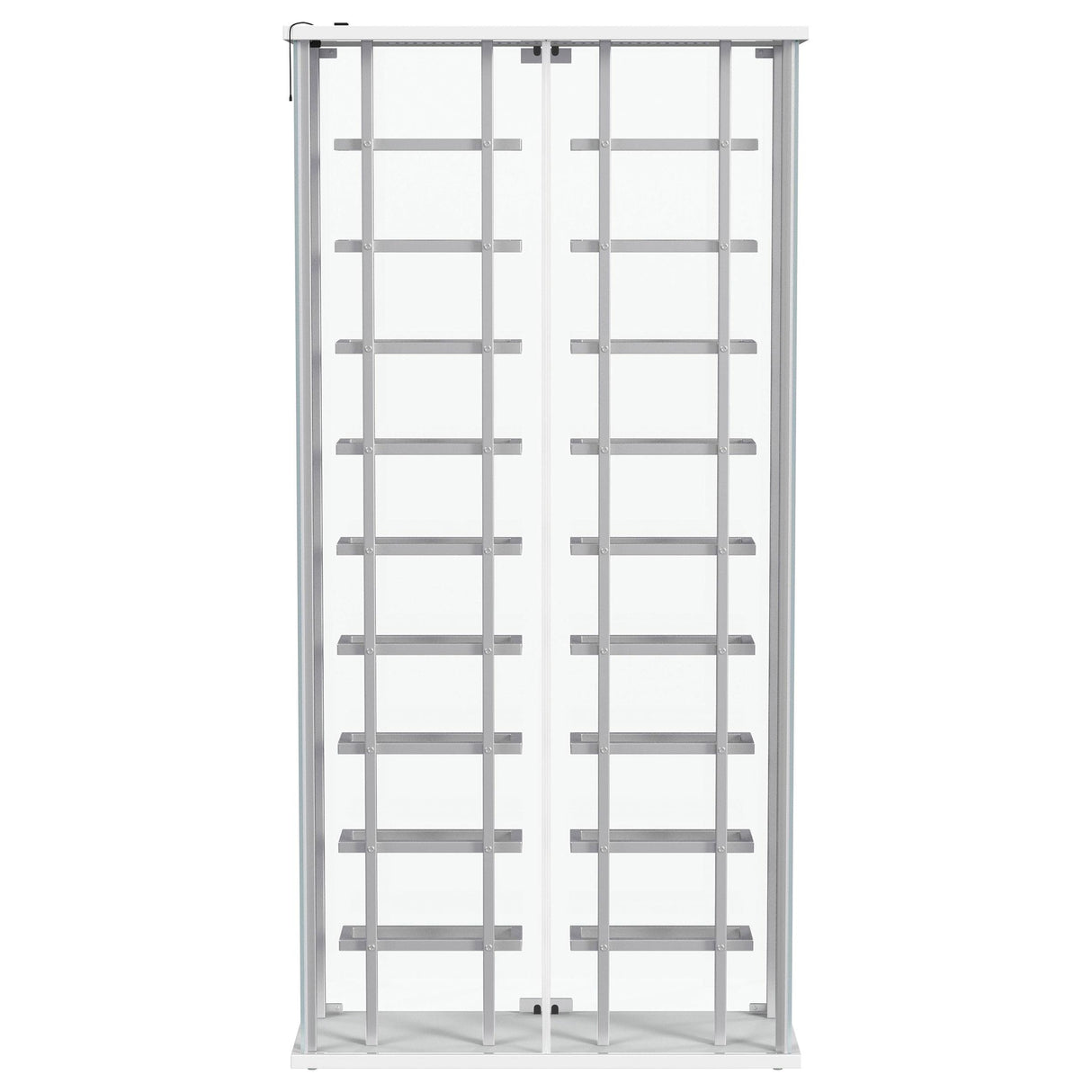 Montara Chrome Tempered Glass Wine Storage Display Curio Cabinet with LED Lighting from Coaster - Luna Furniture