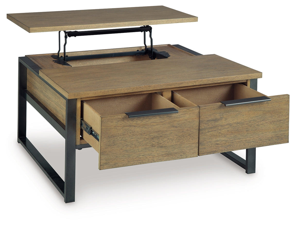 Montia Light Brown Lift-Top Coffee Table from Ashley - Luna Furniture