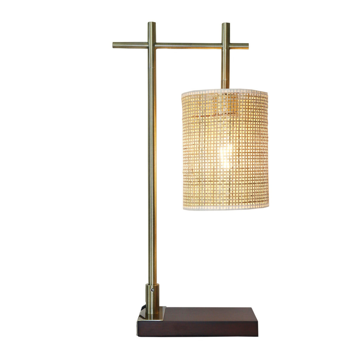 Moonstone Bamboo Lampshade Table Lamp - Dark Brown - Bronze from Ashcroft Furniture - Luna Furniture
