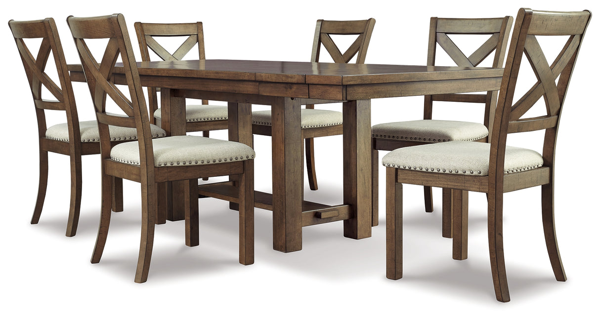 Moriville Dining Table and 6 Chairs in Grayish Brown from Ashley Furniture - Luna Furniture