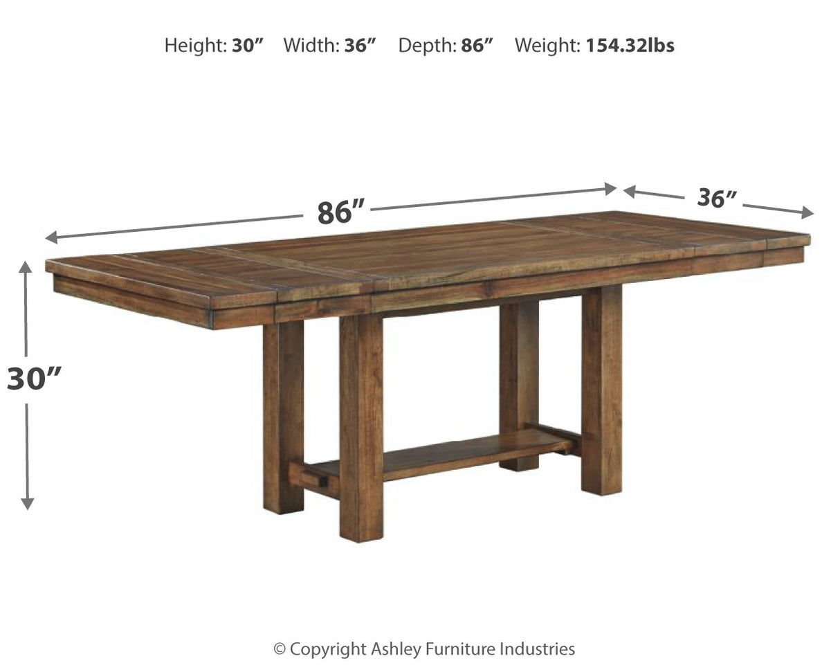 Moriville Dining Table and 6 Chairs in Grayish Brown from Ashley Furniture - Luna Furniture