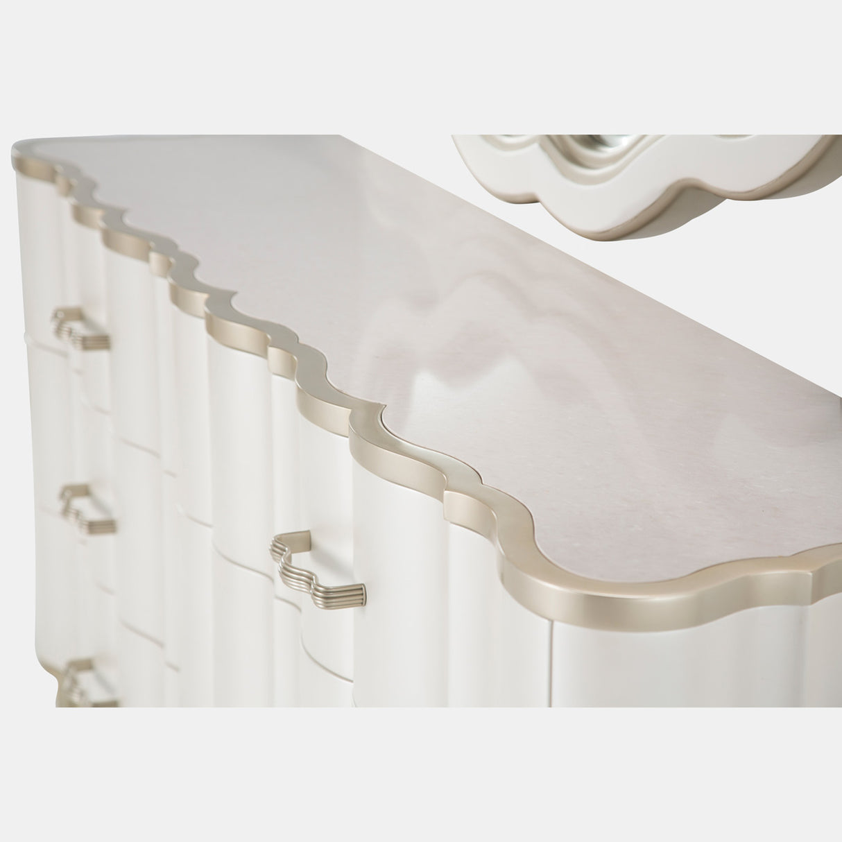 London Place Creamy Pearl Dresser With Mirror from Michael Amini - Luna Furniture