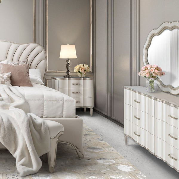 London Place Creamy Pearl Dresser With Mirror