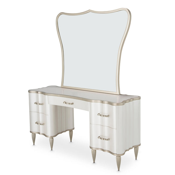 London Place Creamy Pearl Vanity With Mirror