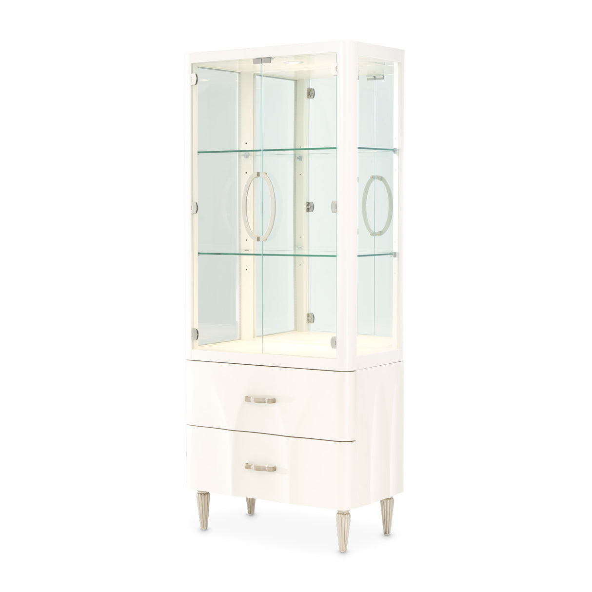 London Place Creamy Pearl Display Cabinet from Michael Amini - Luna Furniture