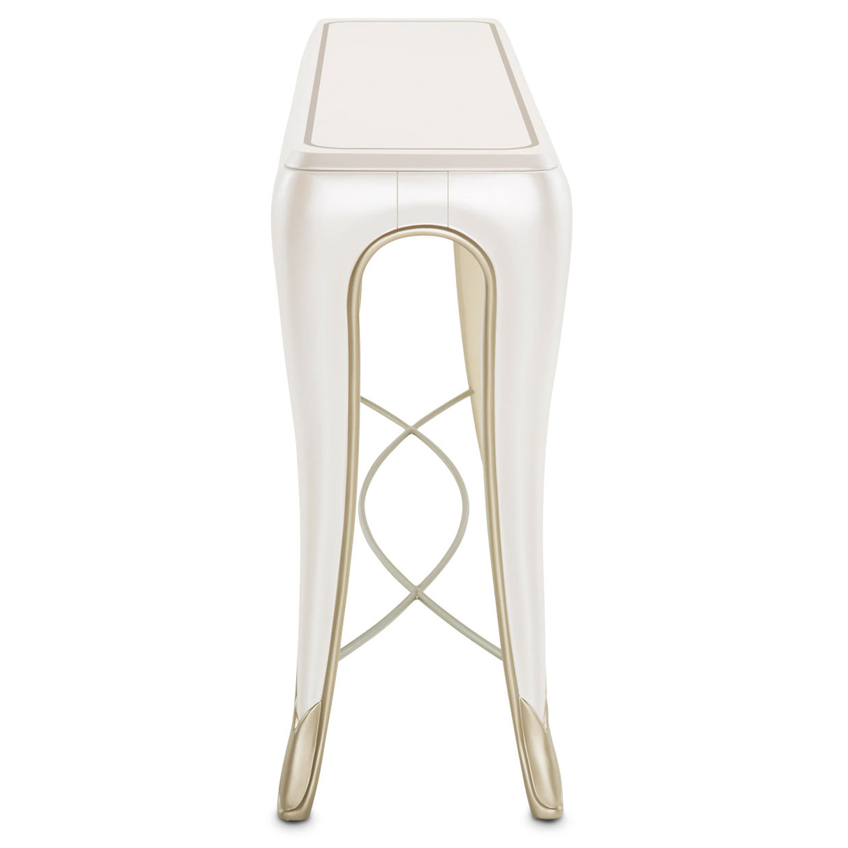 London Place Creamy Pearl Console Table from Michael Amini - Luna Furniture