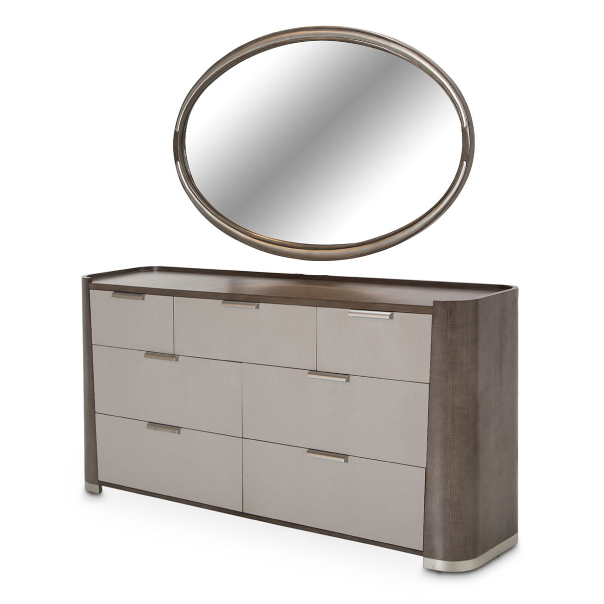 Roxbury Park Slate Dresser With Mirror from Michael Amini - Luna Furniture