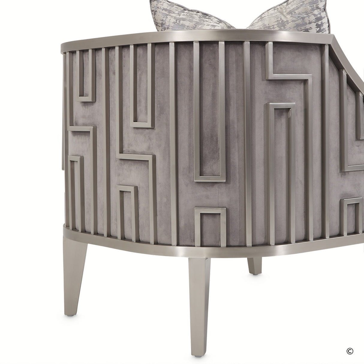 Roxbury Park Stainless Steel Accent Chair from Michael Amini - Luna Furniture