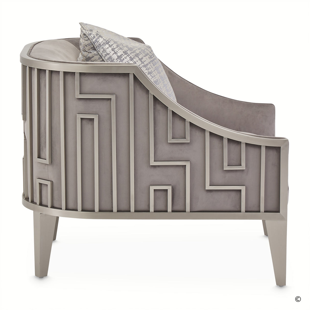 Roxbury Park Stainless Steel Accent Chair from Michael Amini - Luna Furniture