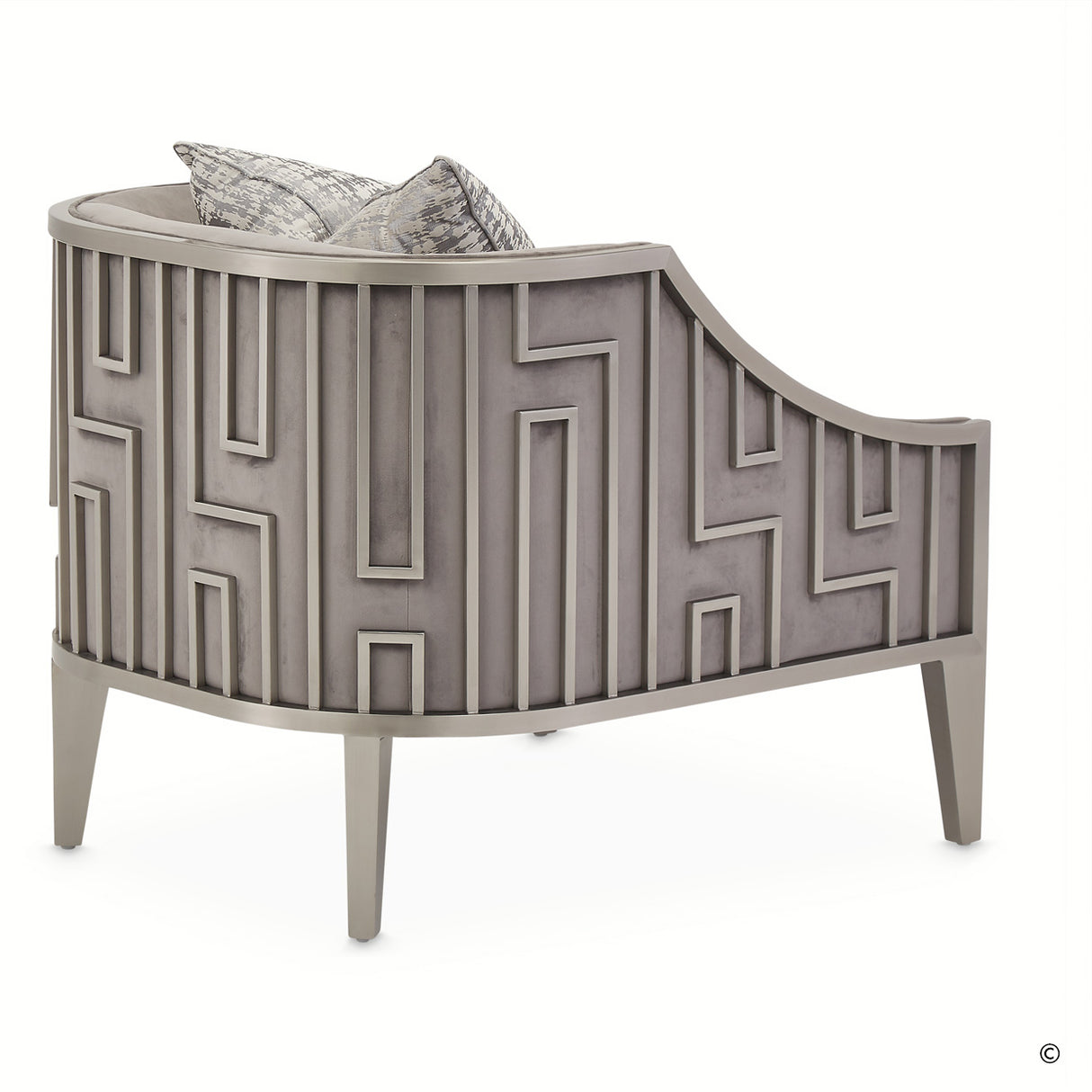 Roxbury Park Stainless Steel Accent Chair from Michael Amini - Luna Furniture