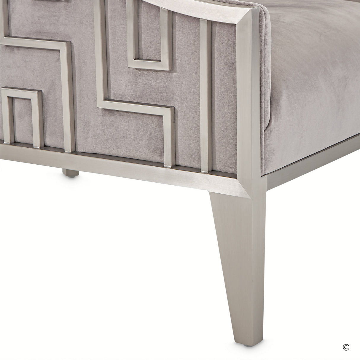 Roxbury Park Stainless Steel Accent Chair from Michael Amini - Luna Furniture