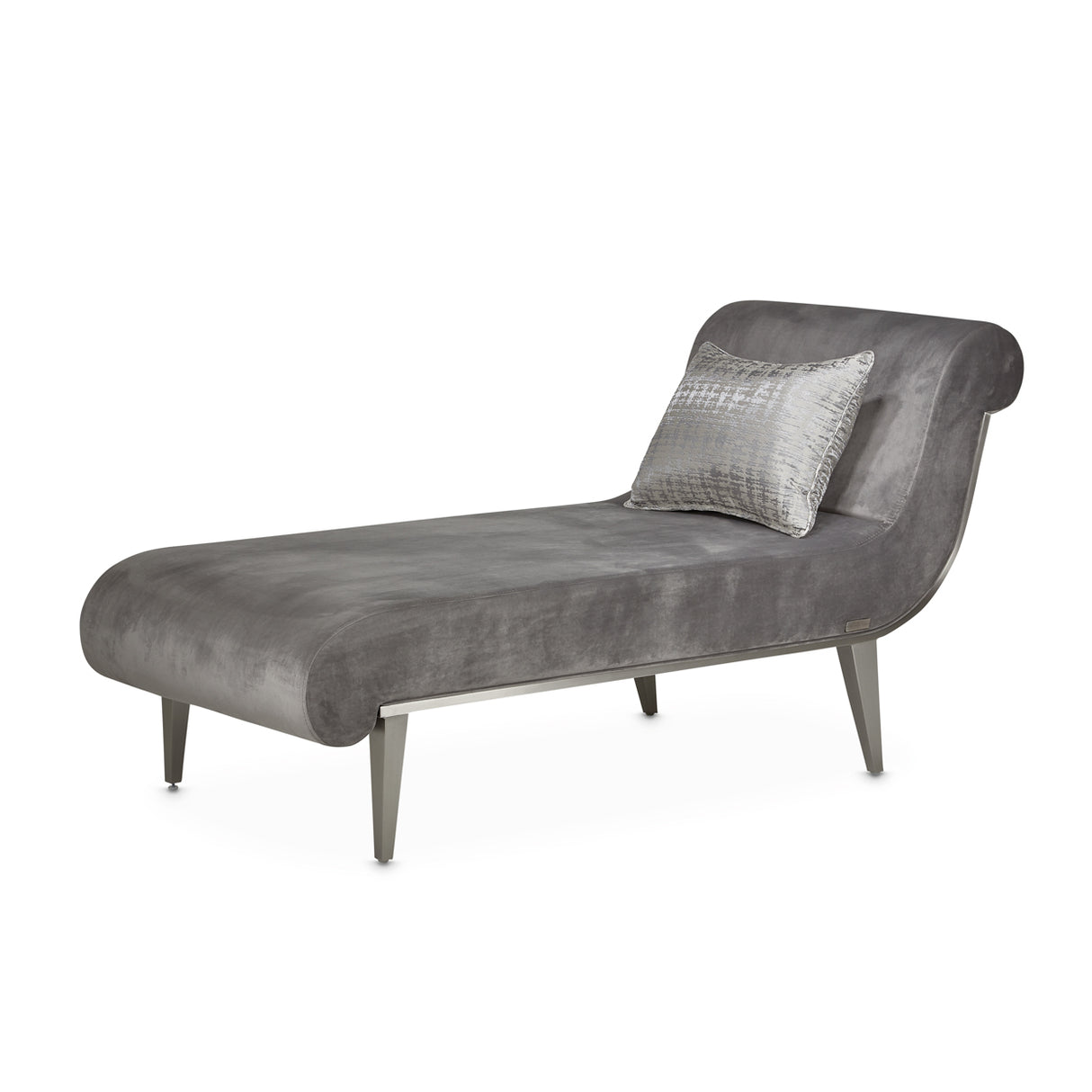 Roxbury Park Stainless Steel Chaise Gray Pearl from Michael Amini - Luna Furniture
