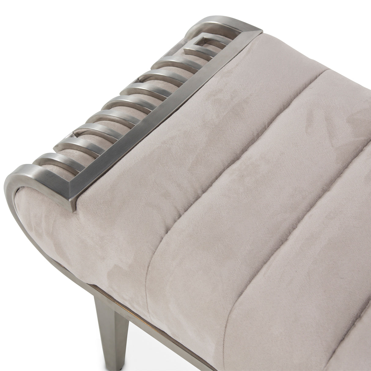 Roxbury Park Stainless Steel Channel-tufted Bench from Michael Amini - Luna Furniture