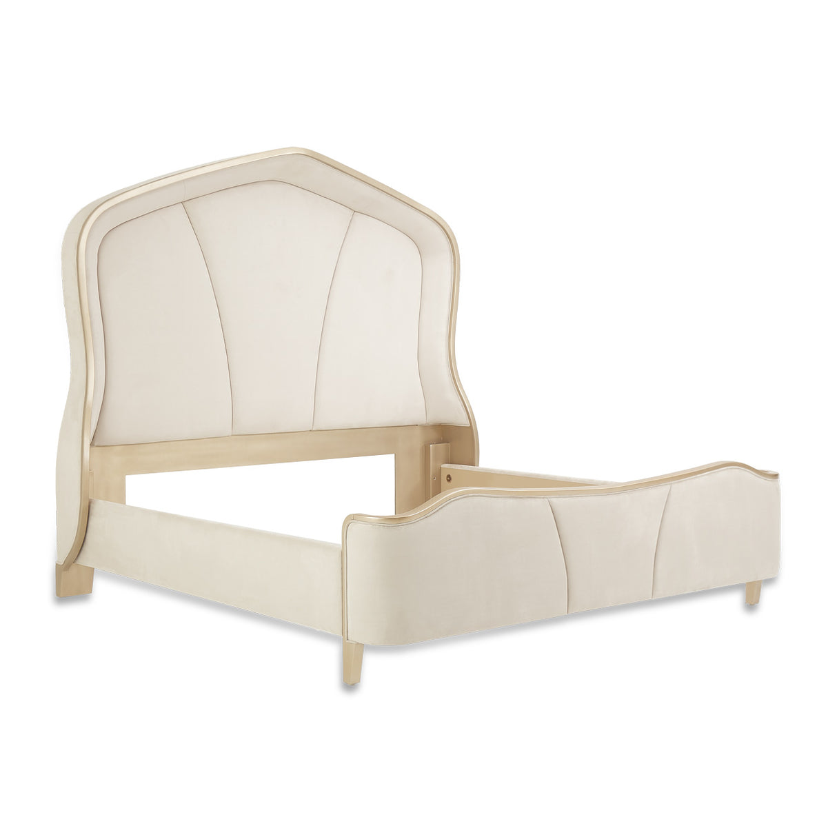 Malibu Crest Chardonnay Queen Curved Panel Bed from Michael Amini - Luna Furniture