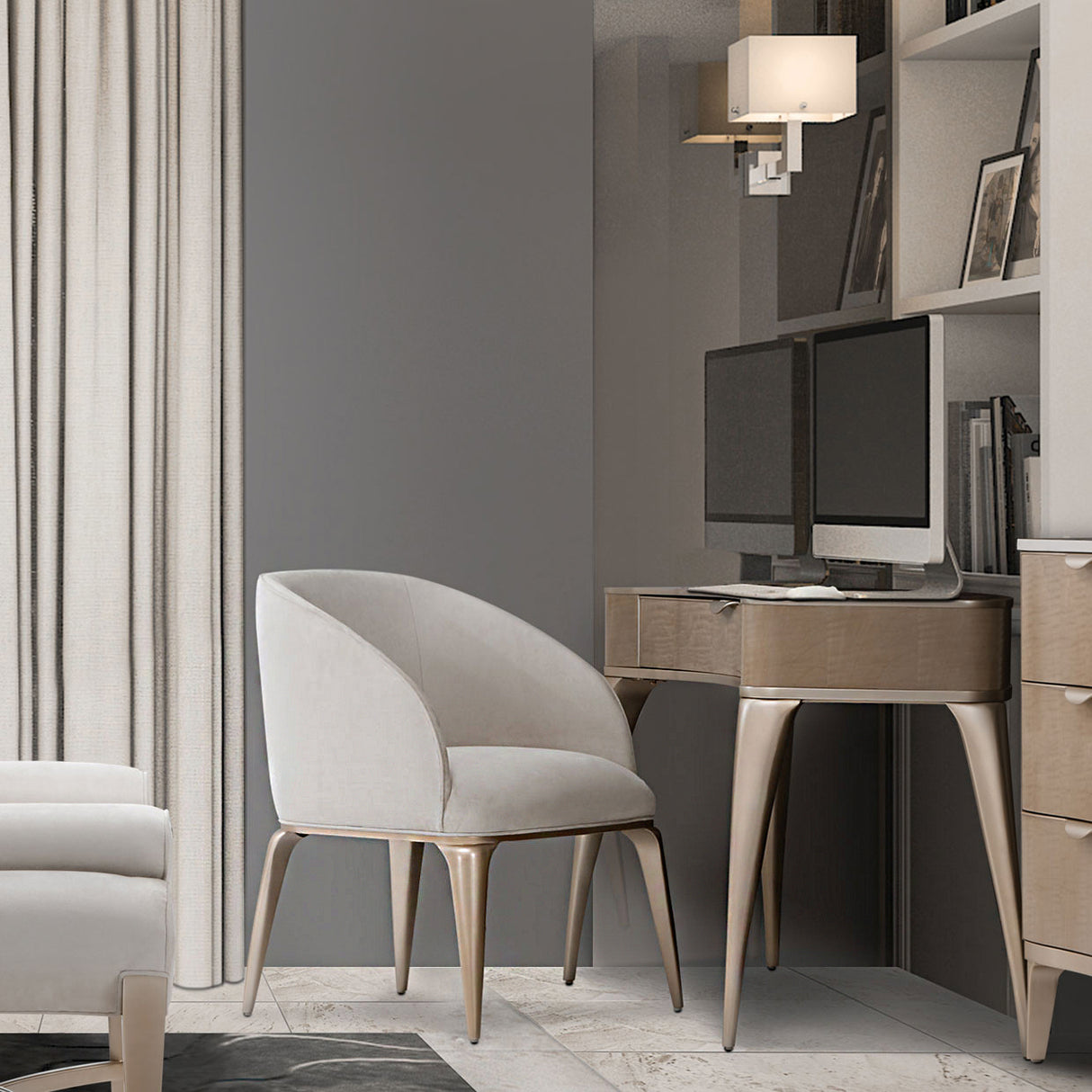 Malibu Crest Chardonnay Vanity Chair from Michael Amini - Luna Furniture