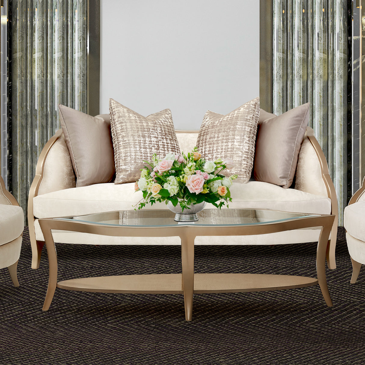 Malibu Crest Chardonnay Loveseat from Michael Amini - Luna Furniture
