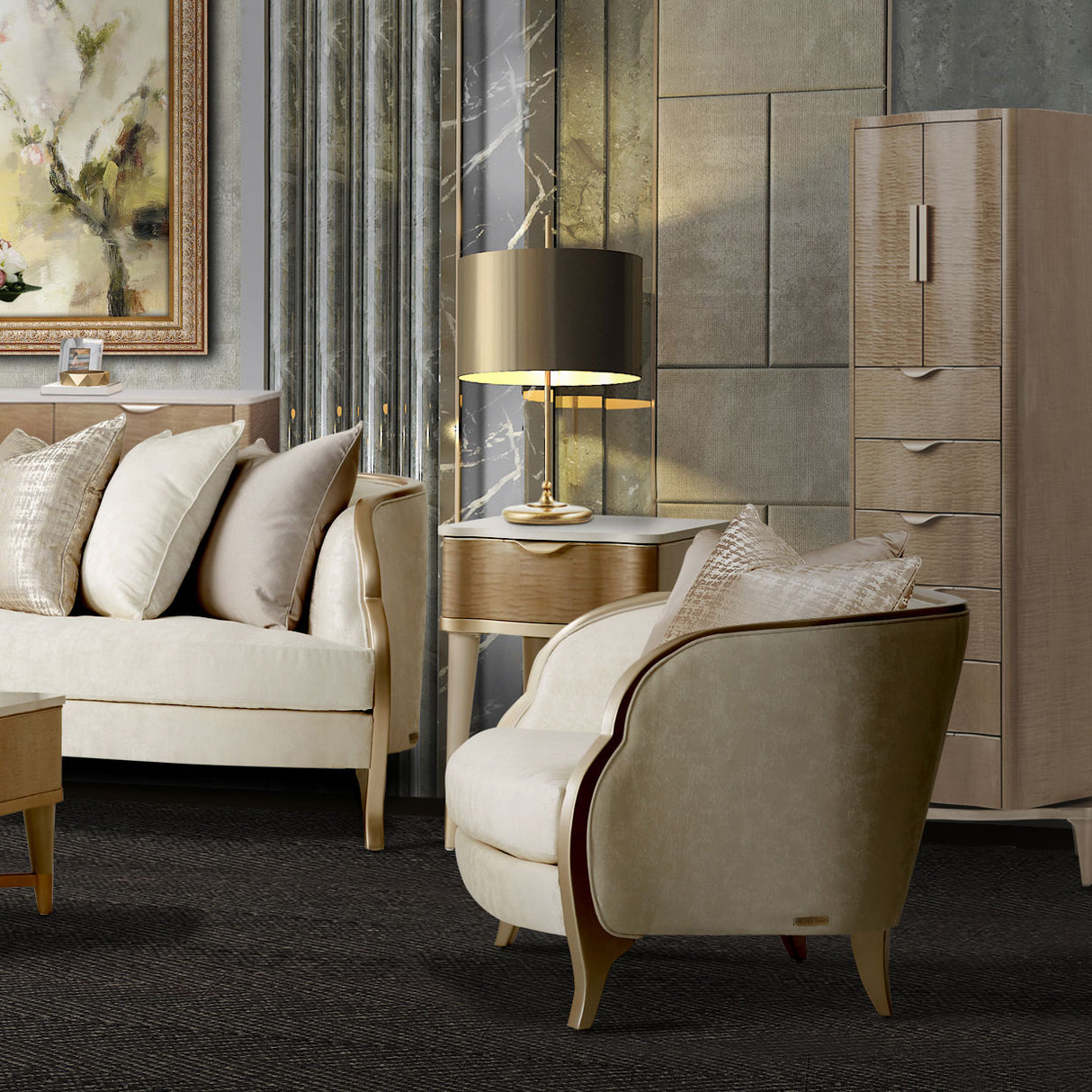 Malibu Crest Chardonnay Chair And A Half from Michael Amini - Luna Furniture