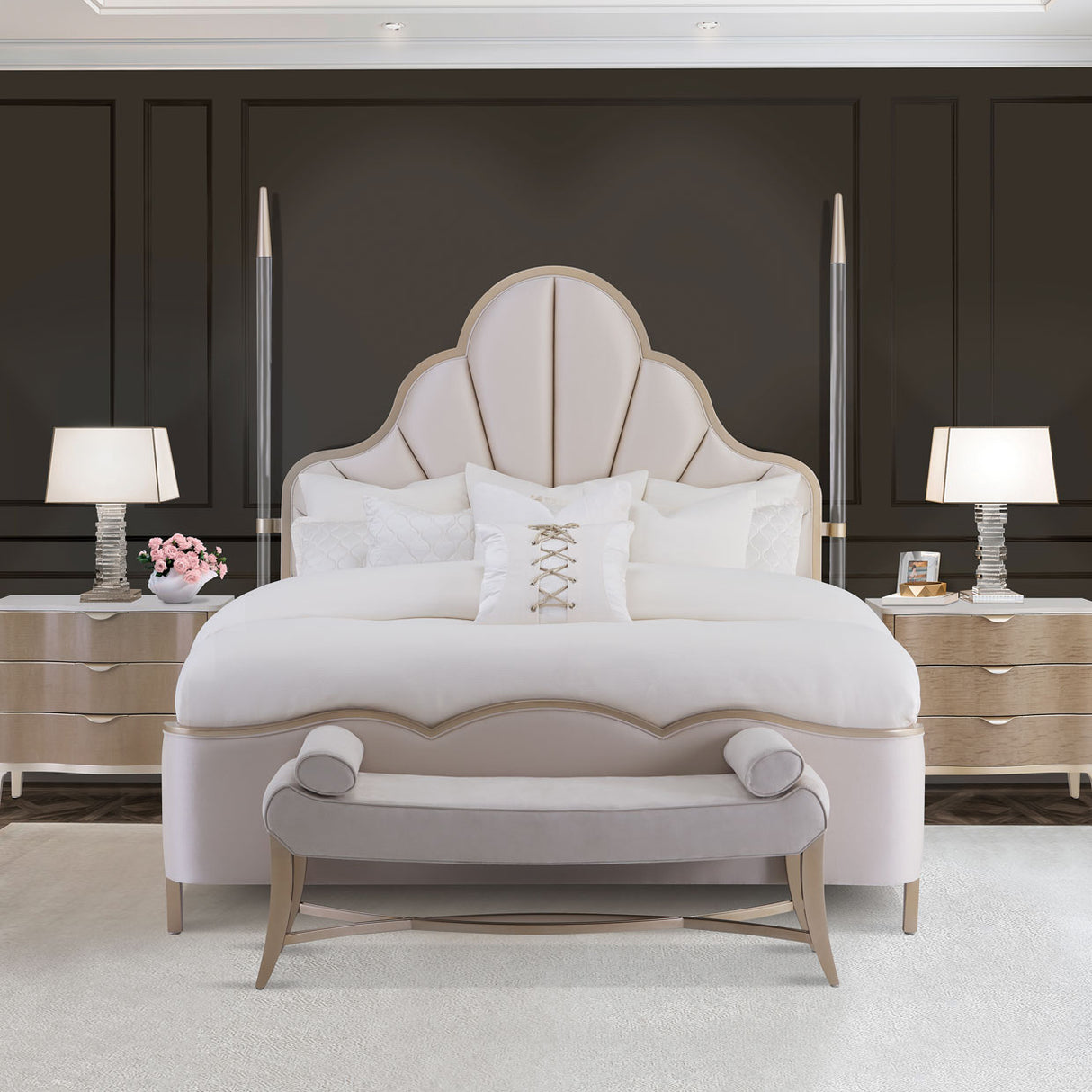Malibu Crest Chardonnay Bed Bench from Michael Amini - Luna Furniture