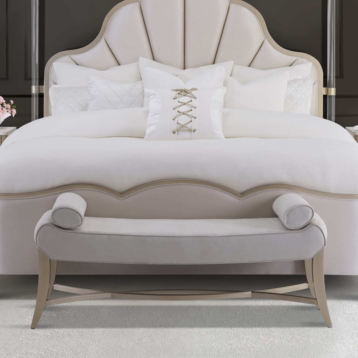 Malibu Crest Chardonnay Bed Bench from Michael Amini - Luna Furniture