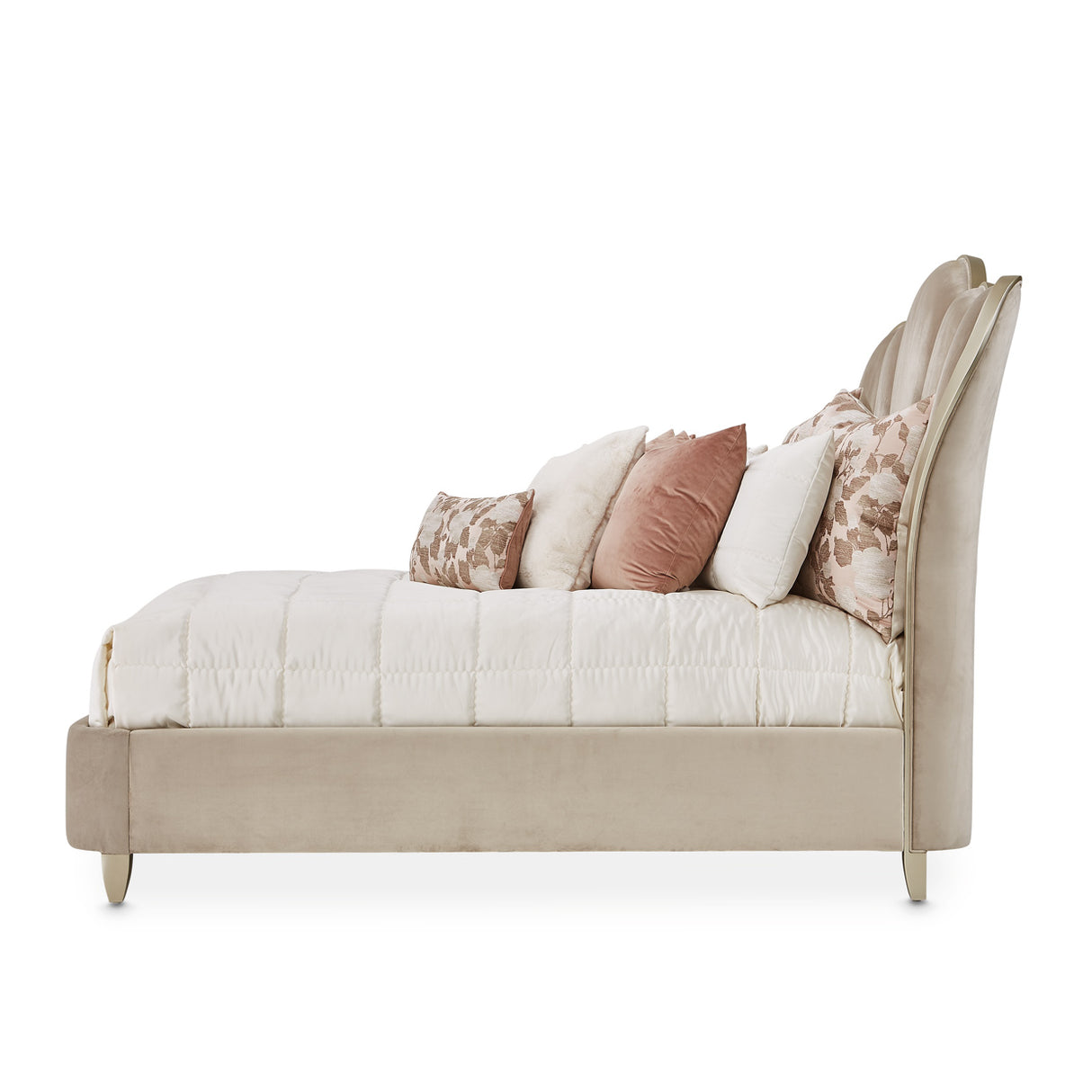 Villa Cherie Hazelnut Cal. King Channel-tufted Bed from Michael Amini - Luna Furniture