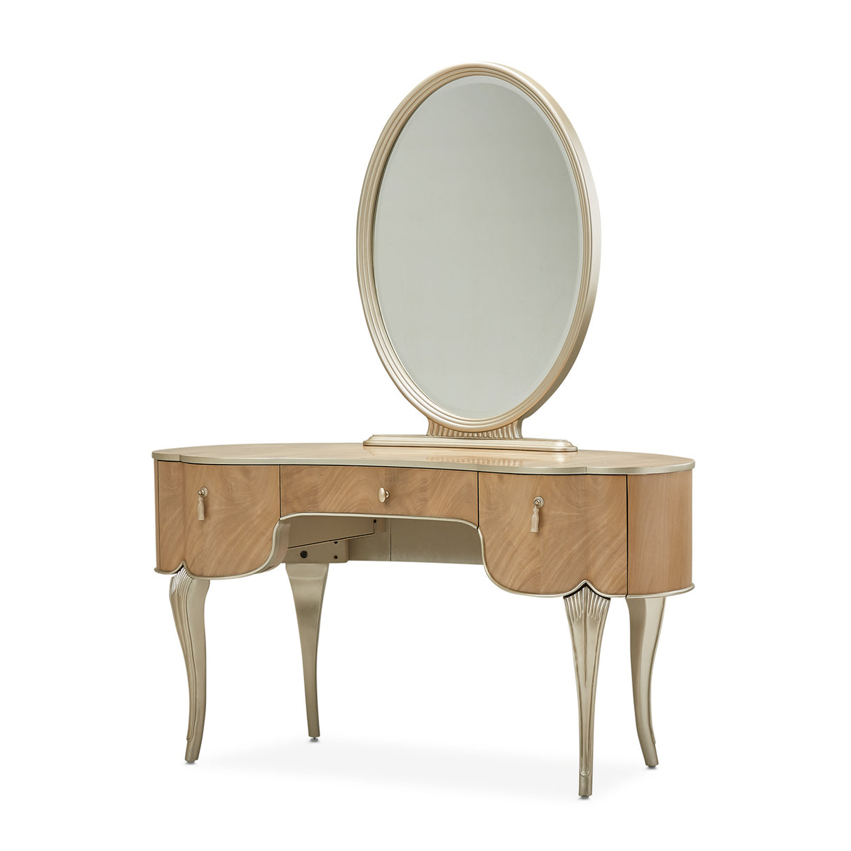 Villa Cherie Caramel Vanity With Mirror from Michael Amini - Luna Furniture