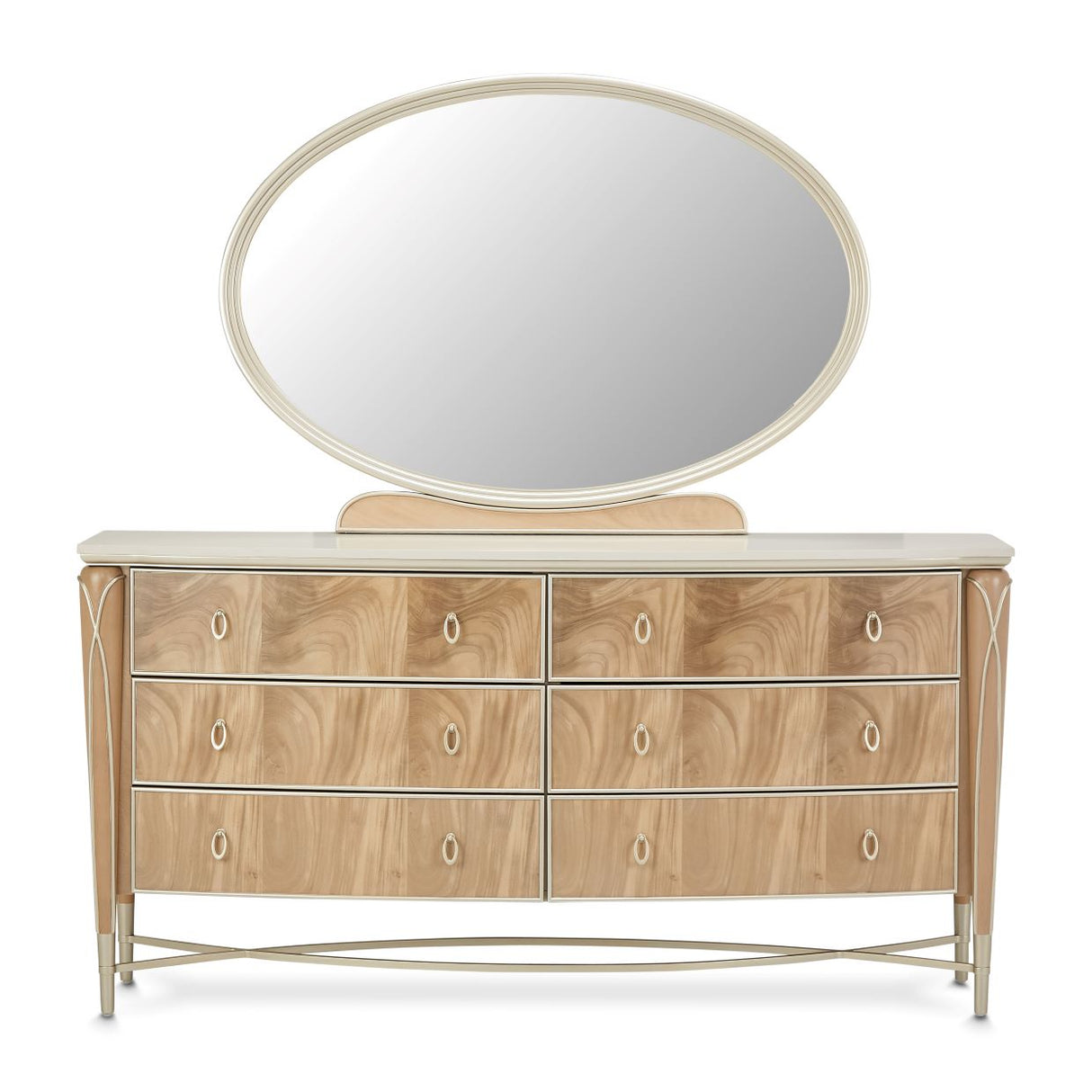 Villa Cherie Caramel Dresser With Mirror from Michael Amini - Luna Furniture