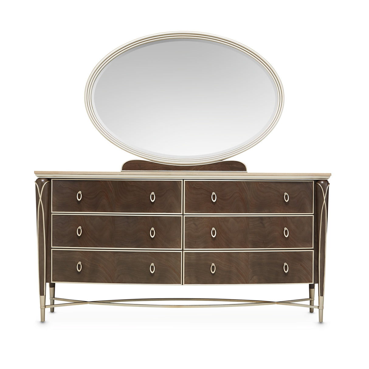 Villa Cherie Hazelnut Dresser With Mirror from Michael Amini - Luna Furniture
