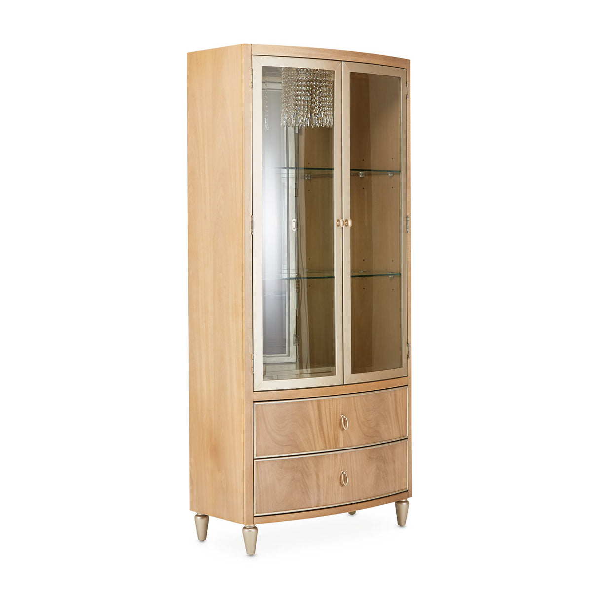Villa Cherie Caramel Display Cabinet from Michael Amini - Luna Furniture