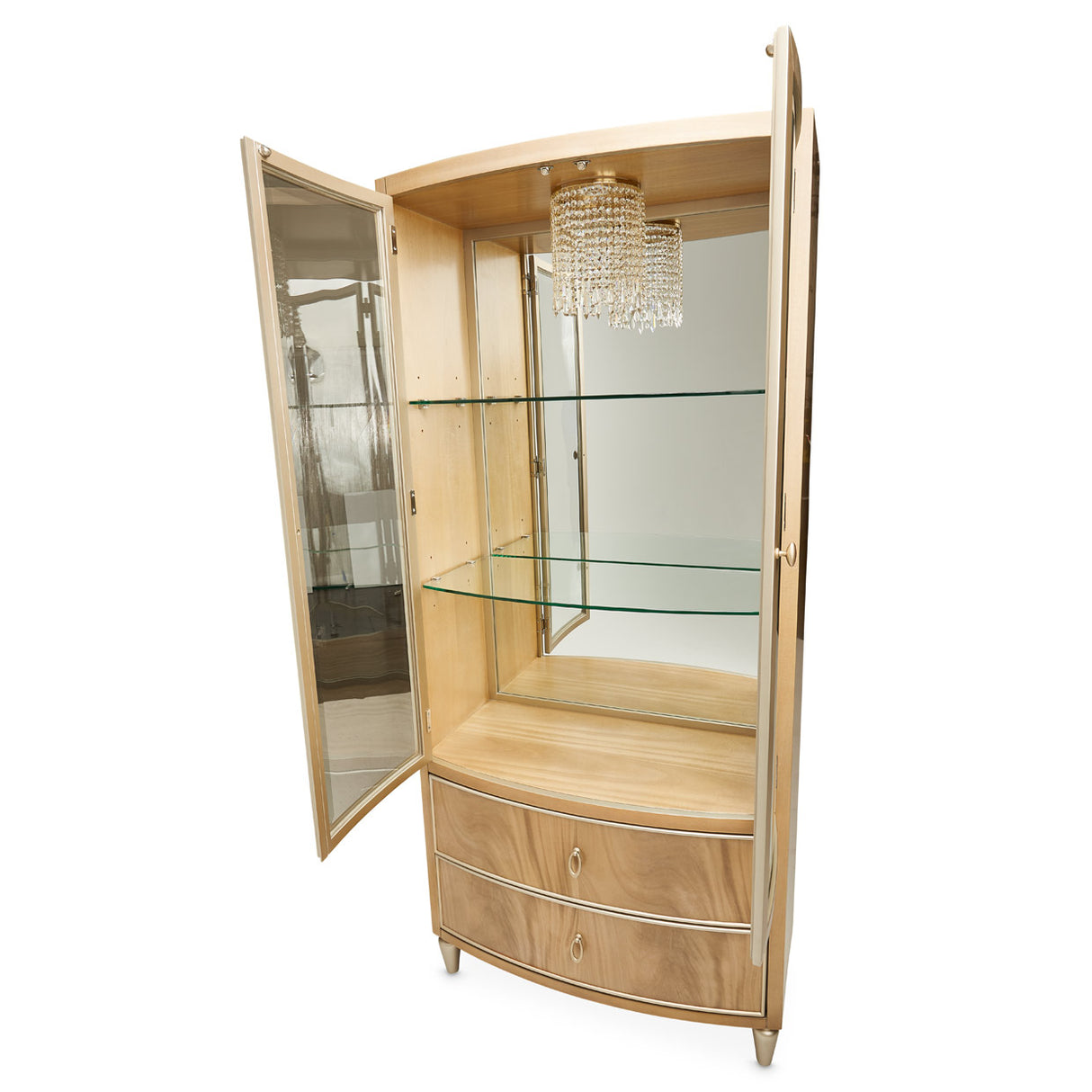Villa Cherie Caramel Display Cabinet from Michael Amini - Luna Furniture