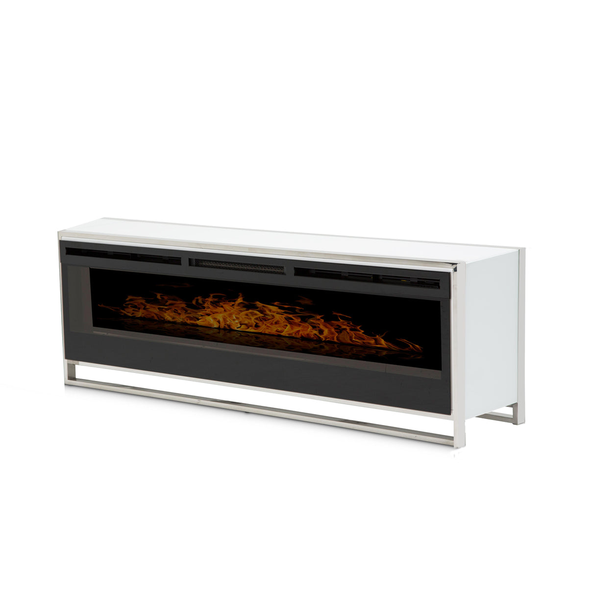 State St. Fireplace Glossy White
