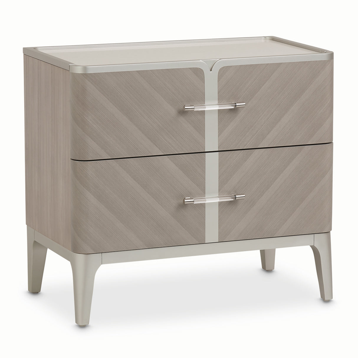 Lanterna Silver Mist Nightstand from Michael Amini - Luna Furniture