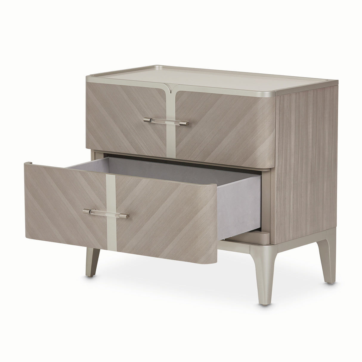 Lanterna Silver Mist Nightstand from Michael Amini - Luna Furniture
