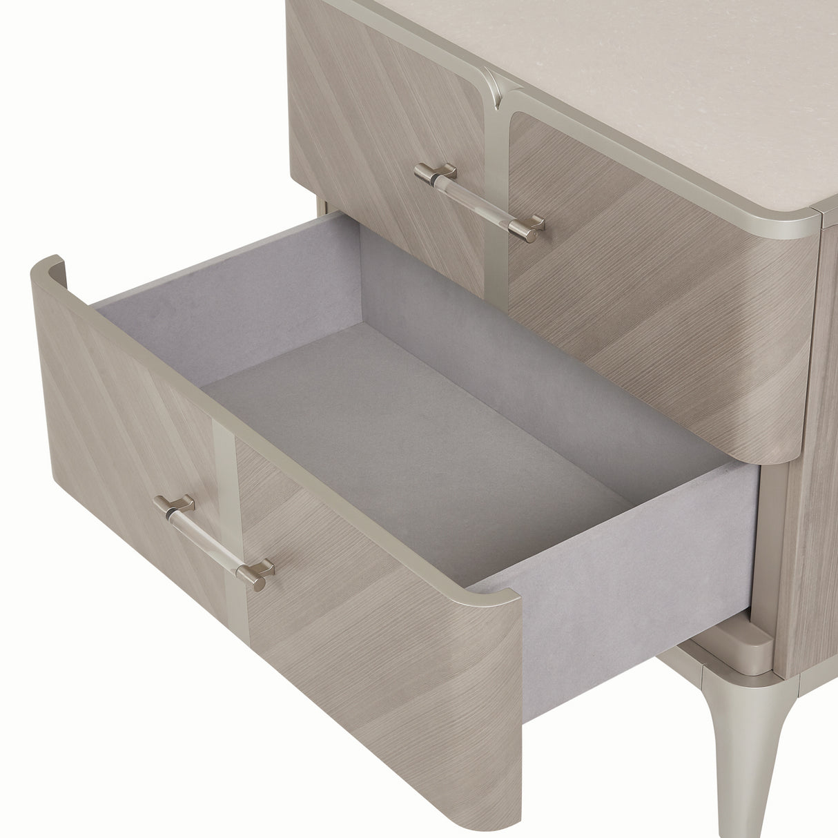 Lanterna Silver Mist Nightstand from Michael Amini - Luna Furniture