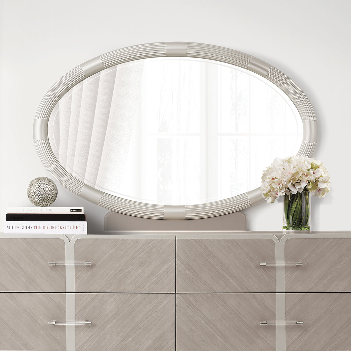 Lanterna Silver Mist Dresser Mirror from Michael Amini - Luna Furniture